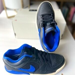 Womens Nike Jordan Stadium 90 Low Top Sneakers Black/Varsity Royal-Muslin US 7